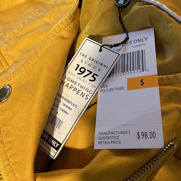 Members Only Washed Vegan Leather Moto Jacket Size S NWT - Picture 10 of 12